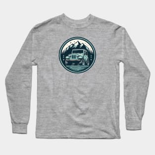 Jeep Wrangler In the Mountains Mint Green or Earl Color Long Sleeve T-Shirt